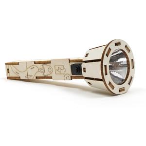 Pica Toys DIY Wooden Flashlight STEM Kit for Kids Aged 8-12 | Battery-Operated Educational Science Experiment Kit with Built-in Switch