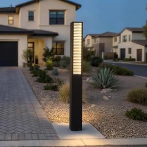 MVBT Glass Landscape Path Lights, 71" Tall Pathway Light Wired AC100-240V | Modern Driveway Lights Waterproof, LED Bollard Light, Walkway Lamp 3000K Lighting for Yard Patio Garden Pool Commercial