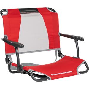 GCI Outdoor Comfort Chair and Stadium Seat, Big comfort stadium chair, armrests, Red, 23.6"D x 22.8"W x 16.3"H