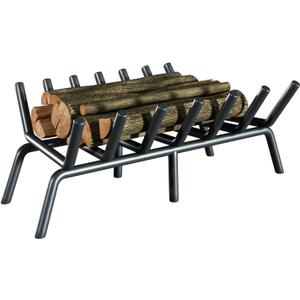 1Pcs 21inch Fireplace Grate, Heavy Duty Solid Steel Fireplace Log Grate with 6 Support Legs,Black Firewood Rack Outdoor for Backyards Courtyards Terraces Fireplaces