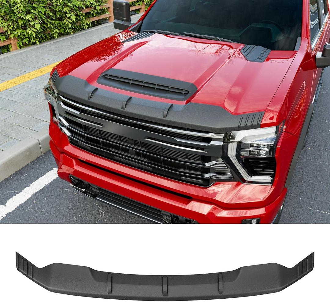 Hood Protector Compatible with 2020-2026 Chevy Silverado 2500HD 3500HD Hood Deflector Upgraded TPE Shield Replacement for 2020-2026 Chevy Silverado Accessories