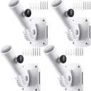 Tandefio 4 Pcs Flag Pole Holder for Outside House Adjustable Bracket Heavy Duty Mount Aluminum Alloy Multi Position White Mounting Bracket