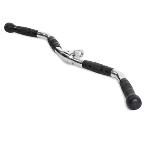 Multi-Grip Curl Bar Cable Attachment, Commercial and Home Gym, Non-Slip Grip Tricep Barbell, LAT Bar Pull Down Attachment - 25mm Diameter