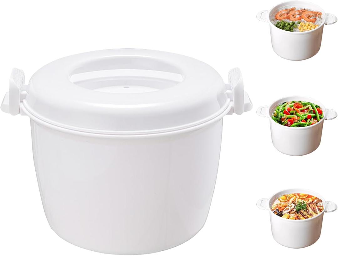 Microwave Rice Cooker - Non-Stick Microwave Steamer, BPA-Free 1.8L or 2.6L Container Perfect for Small Kitchens, Dorms, Singles & Quick Meals (1.8L)