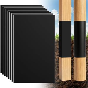 DECOHS 8 Pcs Fence Post Protection, 16.7 x 10.4 Inch Waterproof Fence Rot Protection, Wood Post Sleeve Post Wrap Fits 3" x 3" to 4" x 4" Square and 3" to 5" Round Posts