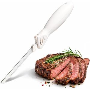 COOK WITH COLOR Electric Knife, 100W Power, Dual Stainless Steel Blades for Precise Cutting, Ergonomic Handle, Low Noise and Vibration, Ideal for Bread, Meat, and Vegetables, Cream