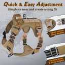rabbitgoo Dog Harness for Large Dogs No Pull, Tactical Service Pet Vest with Molle and Control Handle, Adjustable and Reflective Military Harness for Easy Walking and Training, Brown, Large
