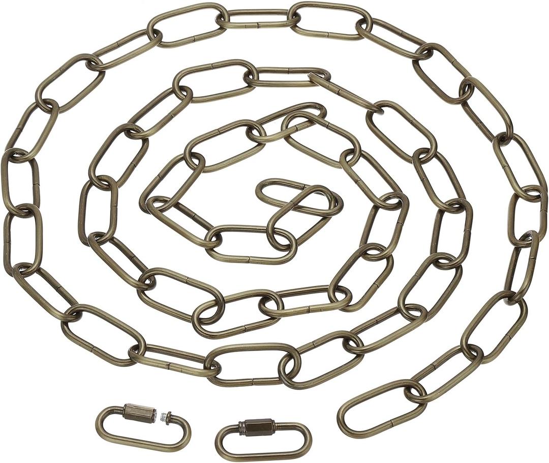 PATIKIL 6ft Lighting Hanging Chain, Metal Looping Chain with Quick Link Screw Lock Connectors for Hanging Plant Pendant Chandelier Light Fixture, Bronze