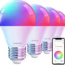 Linkind Smart Light Bulbs, Smart Bulb that Work with Alexa, Google Home, AiDot, LED Light Bulbs Color Changing RGBTW, 104 Preset Scene, Music Sync, Dotis, A19 E26 2.4G WiFi Bluetooth 60W 800LM, 4Pack