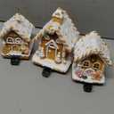 Riceshoot 3 Pcs Christmas Gingerbread House Stocking Holder Christmas Stocking Holders for Mantle Village Stand Tree Santa Houses Hook for Counter Tables Fireplace Party Decoration(Classic)