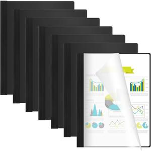 10 Pcs Thermal Binding Covers, 8.5 x 11 Inch Letter Size, 1 Inch Spine Holds 240 Sheets, Clear Front Paper Back Report Cover Suitable for Schools Offices Presentation(Black)