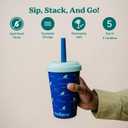 REDUCE GoGo's Kids Portable Tumbler Cups with Lids and Spill-Proof Straws - 5 Pack of Stackable 12 oz Tumblers with Twist-On Lids - Easy Storage, Dishwasher Safe - New Explorer