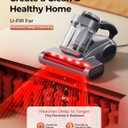JIGOO J300 Pro Matture Vacuum Cleaner with 14Kpa 550W Powerful Suction, Infrared, UV & Heating Tech for Deep Cleaning, Anti-Allergen Bed Vacuum with Dust Sensor & Plant Fragrance for Bed, Sofa, Crib