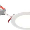 Juno WF6 ALO20 SWW5 90CRI MVOLT MW M6 Canless LED Wafer Downlight, Switchable White 2700K-5000K, Adjustable Lumens, Flat Trim, Matte White, 6-Inch