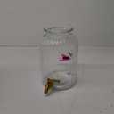 Relaxdays Drink Dispenser, Vol. 4L, Beverage Container, Party Accessory, Tap and Lid, Glass & Plastic, Transparent, Stainless steel, 47 x 25 x 32 cm