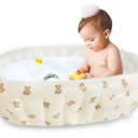 Inflatable Baby Bathtub with Built in Pump, Collapsible Safe Baby Bathtub for Newborns and Baby, Non-Slip Travel Mini Swimming Pool for Babies 0-5 Years Old - Bear