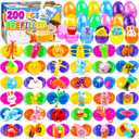 200 PCS Prefilled Easter Eggs with Toys Inside, Bulk Easter Eggs Filled for Easter Egg Hunt, Easter Party Favors & Easter Basket Stuffers for Kids