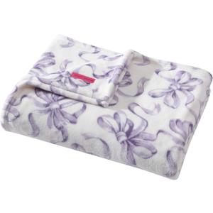 Betsey Johnson - Twin Blanket, Ultra-Soft Plush Bedding, Oversized Soft Blanket, Dorm Essentials (Ballet Bows Purple)