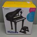 Love&Mini Piano Keyboard Toy for Kids - 31 Keys Toddlers Black Piano Toy with Microphone and Stool for Kids Age 3+ Years Old Girls Boys Birthday Gift