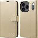 OCASE Compatible with iPhone 17 Pro Max Wallet Case, PU Leather Flip Folio Case with Card Holders RFID Blocking Kickstand [Shockproof TPU Inner Shell] Phone Cover 6.9 Inch 2025, Gold