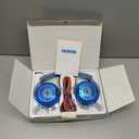 Loud Car Horn Kit3-Tone Train Horn with Different Sounds,130db High & Low Tone Truck Horns,12V Blue Fashion Dual Horns for Truck/Motorcycle/Car/E-Bike/SUV