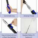 Bates- Telescoping Pole, 5 to 12 Ft Long, Black & Dark Blue, Long Paint Roller Extension Pole for Painting