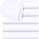 Utopia Bedding Flat Sheets - Pack of 6 - Soft Brushed Microfiber Fabric - Shrinkage & Fade Resistant Top Sheets - Easy Care (Queen, White)