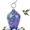 Nature's Way Bird Products AGF2 Hand Blown Artisan Gravity Spring Rain Hummingbird Feeder (16 oz Capacity)