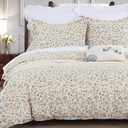 DAUAOTO King Size Duvet Cover Set - 104"x90" Cover + 2 Shams, 100% Cotton Bedding Sets Farmhouse Paisley Pattern Yellow