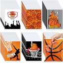 Wesnoy 300 Pcs Basketball Goodie Gift Bags Basketball Party Favor Candy Treat Snack Plastic Bags Bulk with Handle for Kids Birthday Party Classroom School Sport Teams Events Supplies