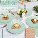 Newtay 100 Pcs Scalloped Paper Plates and Napkins Set Include 50 Pcs 9.5 Inch Large Scalloped Plates 50 Disposable Napkins 5 x 5 Inch for Birthday Dinner Wedding Picnic Party Supplies (Sage Green)
