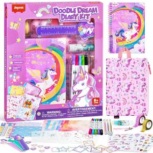 JoyCat DIY Journal Kit for Girls with Storage Bag, Birthday Gifts for 8 9 10 11 12 Year Old Girl Diary Scrapbook Supplies Art Crafts for Kids Journaling Stationery Set