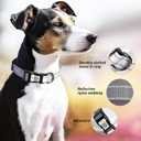Personalized Dog Collars for Small Dogs, Reflective Dog Collar QR Code Name Tags, Soft Nylon, S (Black-Gray Gradient)