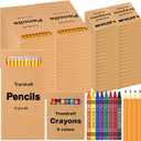 192 Pcs Bulk Crayons Packs with 288 Pcs Sharpened Bulk Pencils(#2 Hb), Back to School Gifts for Students Mini Crayons Individual Pack 8 Colors for Classroom Party School Supplies (48 Boxes)