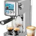 Espresso Machine 20 Bar with Milk Frother, Stainless Steel Coffee Maker with 42 oz Removable Water Tank for Cappuccino, Latte&Cold Brew, Home&Office, Silver 