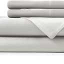 Hotel Sheets Direct 4 Piece Bed Sheet Set Queen Size, 100% Viscose Derived from Bamboo Sheets Set with 2 Pillowcases, Cooling & Breathable Luxury Bedding, Moisture-Wicking & Silky Soft, Light Gray