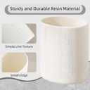Trash Can,1.6 Gallon,Small Simple Modern Oval Garbage Bin,Ivory | Travertine Stone Look,Decorative Waste Basket for Bathroom Kitchen Office,Home Decor,Bedroom,Living Room,Hotel,Cafe,Bar