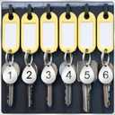 Yaocom 50 Pcs Hollowed Stainless Steel Number Tags Metal Numbered Key Number Labels Coat Check ID Tags with Key Rings Chain for Backpack Hooks Dormitory Keys House Lockers