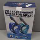 QingSong Full Face Snorkel Mask for Adults, Snorkeling Gear with Camera Mount, 180 Degree Panoramic View Snorkel Set Anti-Fog Anti-Leak (Small-Medium, 2 Pack -Blue+Green)