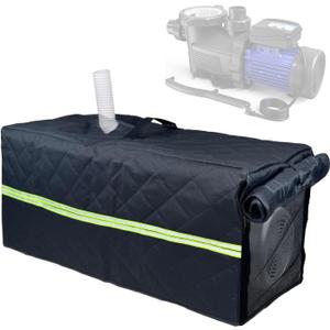 Pool Pump Covers for Outside Units 24"x11"x11" with Glow in Dark Stripe & Rolling Closure - 3-Layered Freeze Protection for Pumps & Motors