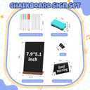 Beeveer 29 Pcs Chalkboard Sign Set, 7.9" x 5.1" Desktop Board Sign with Wood Base, 4" x 3" Mini Chalkboard Signs, Place Cards, Menu, Message Board, for Shop, Weddings, Parties and Event Decoration