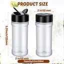 Jadive 36 Pcs Plastic Spice Jars with Shaker Lids, 8.5oz, Black