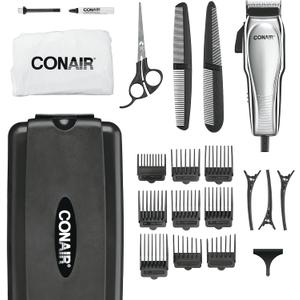 ConairMAN Hair Clippers for Men, 21-Piece Home Hair Cutting Kit (Chrome)