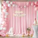 10x10ft Pink Backdrop Curtains for Wedding Parties Wrinkle Free Pink Curtains Photo Backdrop Drapes for Photography Birthday Baby Shower Soft Fabric Party Backgournd for Photoshoot 5x10ft, 2 Panels