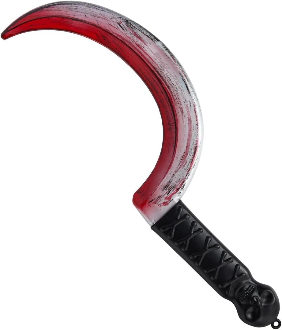 Spooktacular Creations Halloween Fake Plastic Sickle Weapon Toy Knife Prop Fake Grim Scythe Weapons for Halloween Costume Accessories, Zombie Costume