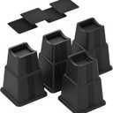 Nachell Adjustable Bed Furniture Risers 8 Pack Bed Lift Risers Elevation in Heights 3, 5 or 8 Inches Heavy Duty for Caster Wheels or Posts of Bed Table Couch, Support up to 2500 Lbs. (Black)