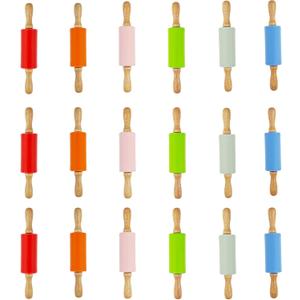 18 Pack Small Rolling Pin for Kids, 9 Inch Kids Rolling Pin for Home Kitchen (6 colors)