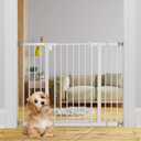 keny 29"-42.5" Baby Gate for Stairs, Auto Close Safety Dog Gate, Pressure Mounted Easy Walk Through Pet Gate for Doorways, Durable Safety Stair Gate, 30" Tall, White
