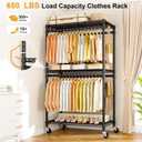 P5 Rolling Clothes Rack, Clothing Racks for Hanging Clothes, Black