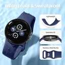 Maledan Band Compatible with Google Pixel Watch Band/Google Pixel Watch 2 Band for Men Women, Soft Silicone Waterproof Strap Replacement Sport Bands for Watch 1/2/ 3/4 41mm 45mm Accessory, S